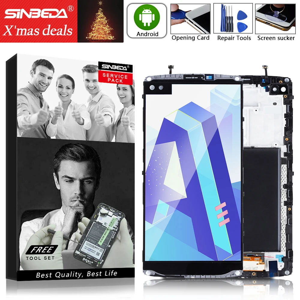 5.7"Sinbeda Screen For LG V10 LCD Display Touch Screen with Frame Digitizer Replacement For LG V10 Display H900 H960 H901 VS990@
5.7"Sinbeda Screen For LG V10 LCD Display Touch Screen with Frame Digitizer Replacement For LG V10 Display H900 H960 H901 VS990@
