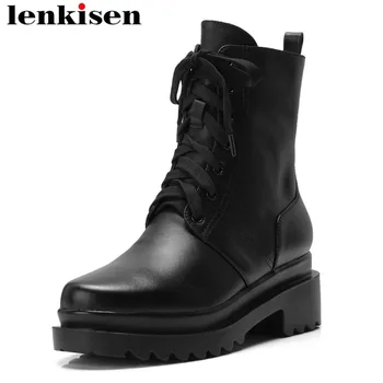 Lenkisen cow leather big size round toe med heels lace up motorcycle boots handsome girls european design women ankle boots L18
Lenkisen cow leather big size round toe med heels lace up motorcycle boots handsome girls european design women ankle boots L18