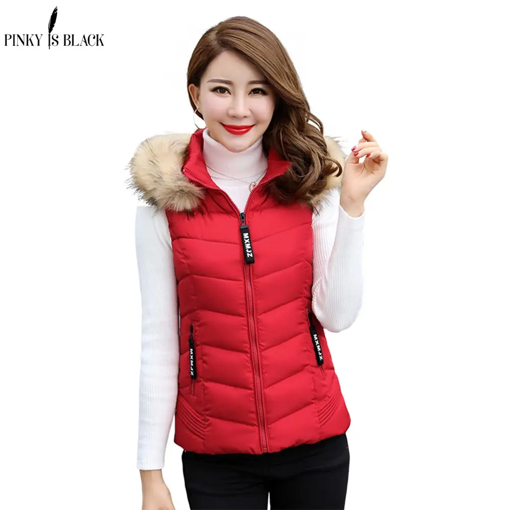 PinkyIsBlack 2018 Women Winter Vest Waistcoat New Women Short Sleeveless Vest Jacket Fur Hooded Down Cotton Warm Vest Female
PinkyIsBlack 2018 Women Winter Vest Waistcoat New Women Short Sleeveless Vest Jacket Fur Hooded Down Cotton Warm Vest Female