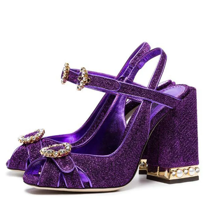 Qianruit Glitter Leather Lady Pumps Diamonds Strap Heel Sandals Women Peep Toe Block High Heels Chaussure Femme Runway 2018
Qianruit Glitter Leather Lady Pumps Diamonds Strap Heel Sandals Women Peep Toe Block High Heels Chaussure Femme Runway 2018