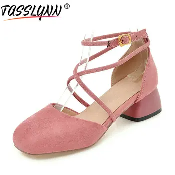 TASSLYNN 2019 Women Sandals Suede Buckle Square Toe Woman Shoes Square Med Heels Fashion Ladies Shoes Cross-tied Big Size 34-43
TASSLYNN 2019 Women Sandals Suede Buckle Square Toe Woman Shoes Square Med Heels Fashion Ladies Shoes Cross-tied Big Size 34-43