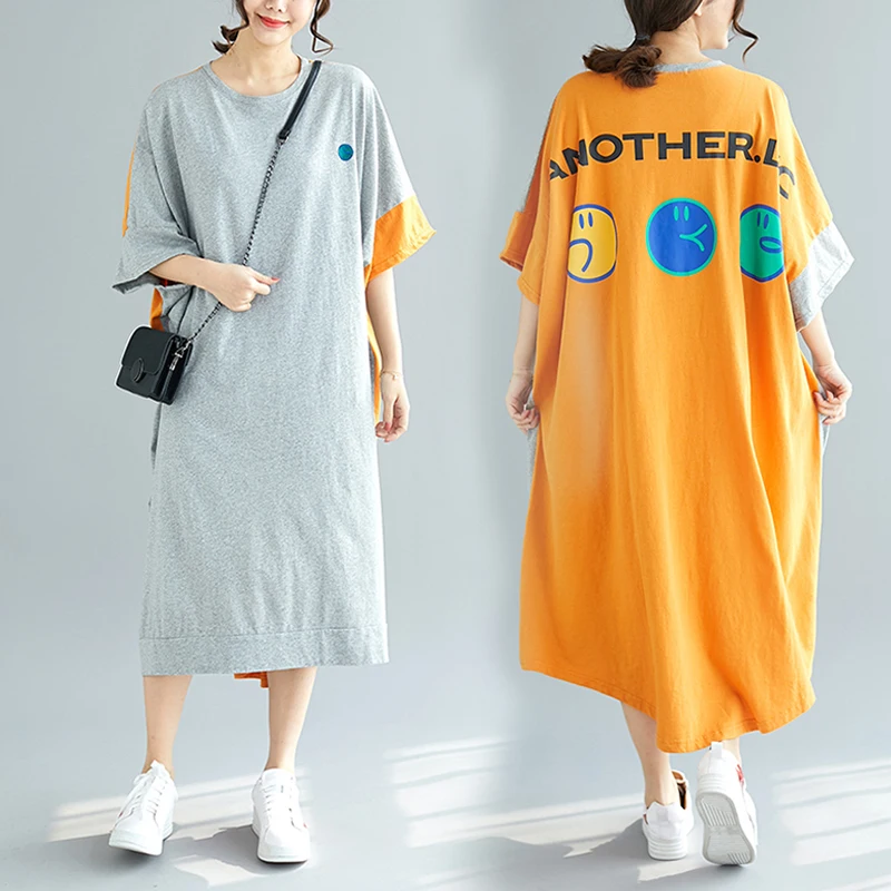 BIG SIZE 5XL Summer Women Street Fashion Color Block Tops Lady Female Plus Large Short Sleeve Casual Oversize Long T Shirt Dress
BIG SIZE 5XL Summer Women Street Fashion Color Block Tops Lady Female Plus Large Short Sleeve Casual Oversize Long T Shirt Dress
