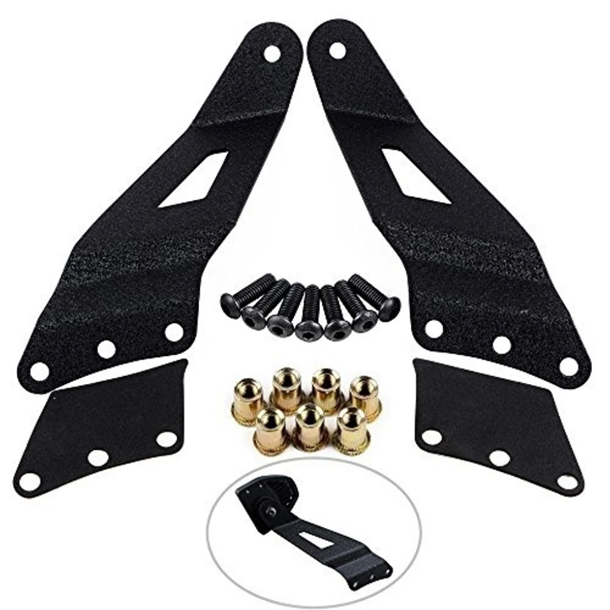 2 pcs Black Aluminum car Windshield Roof LED Work Light Bar Mounting Brackets For GMC 50Inch Chevrolet Curved Led Bar
2 pcs Black Aluminum car Windshield Roof LED Work Light Bar Mounting Brackets For GMC 50Inch Chevrolet Curved Led Bar