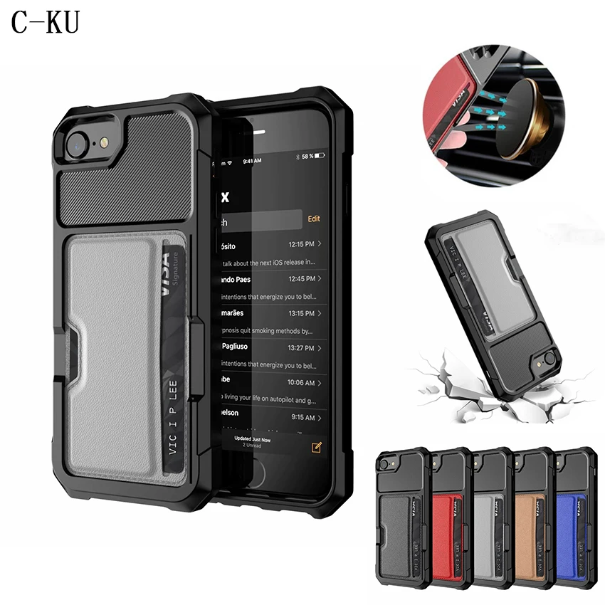 Luxury Leather Card Slot Magnetic Adsorption Case for Apple Iphone 6 6s 7 8 Smartphone 4.7" Military Anti-knock Armor Back Cover
Luxury Leather Card Slot Magnetic Adsorption Case for Apple Iphone 6 6s 7 8 Smartphone 4.7" Military Anti-knock Armor Back Cover