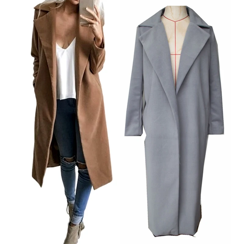 Winter Jackets 2018 Women Wool Blend Coat Wide Lapel Pocket Oversize Long Trench Coat Outerwear Wool Coat Female Women Overcoat
Winter Jackets 2018 Women Wool Blend Coat Wide Lapel Pocket Oversize Long Trench Coat Outerwear Wool Coat Female Women Overcoat