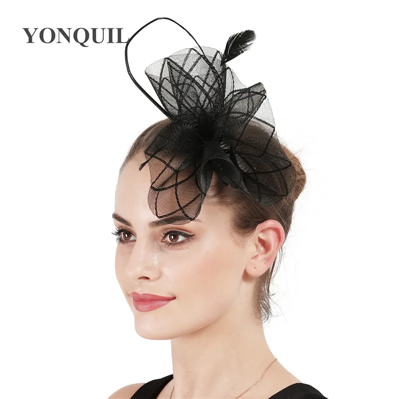 

Elegant Bride Wedding Headwear Women Fashion Fascinator Hat Mesh New Hair Accessories For Ladies Cocktail Race Headdress Party