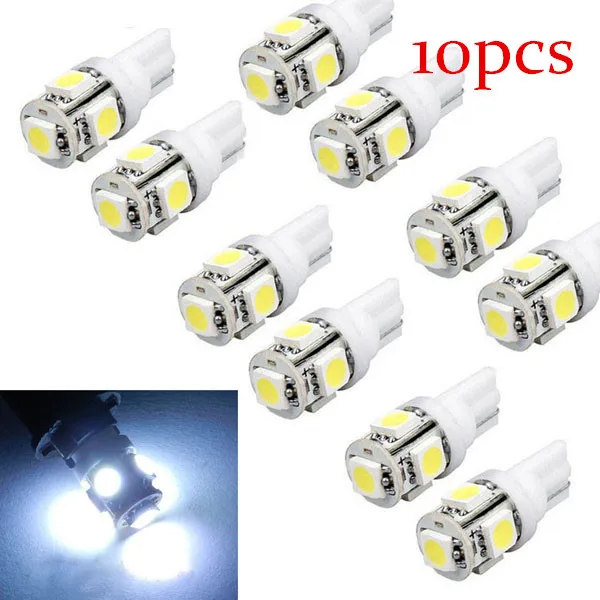 10 шт. T10 5-SMD 5050 Xenon светодиодный светильник лампы 192 168 194 W5W 2825 158 белый автомобильный