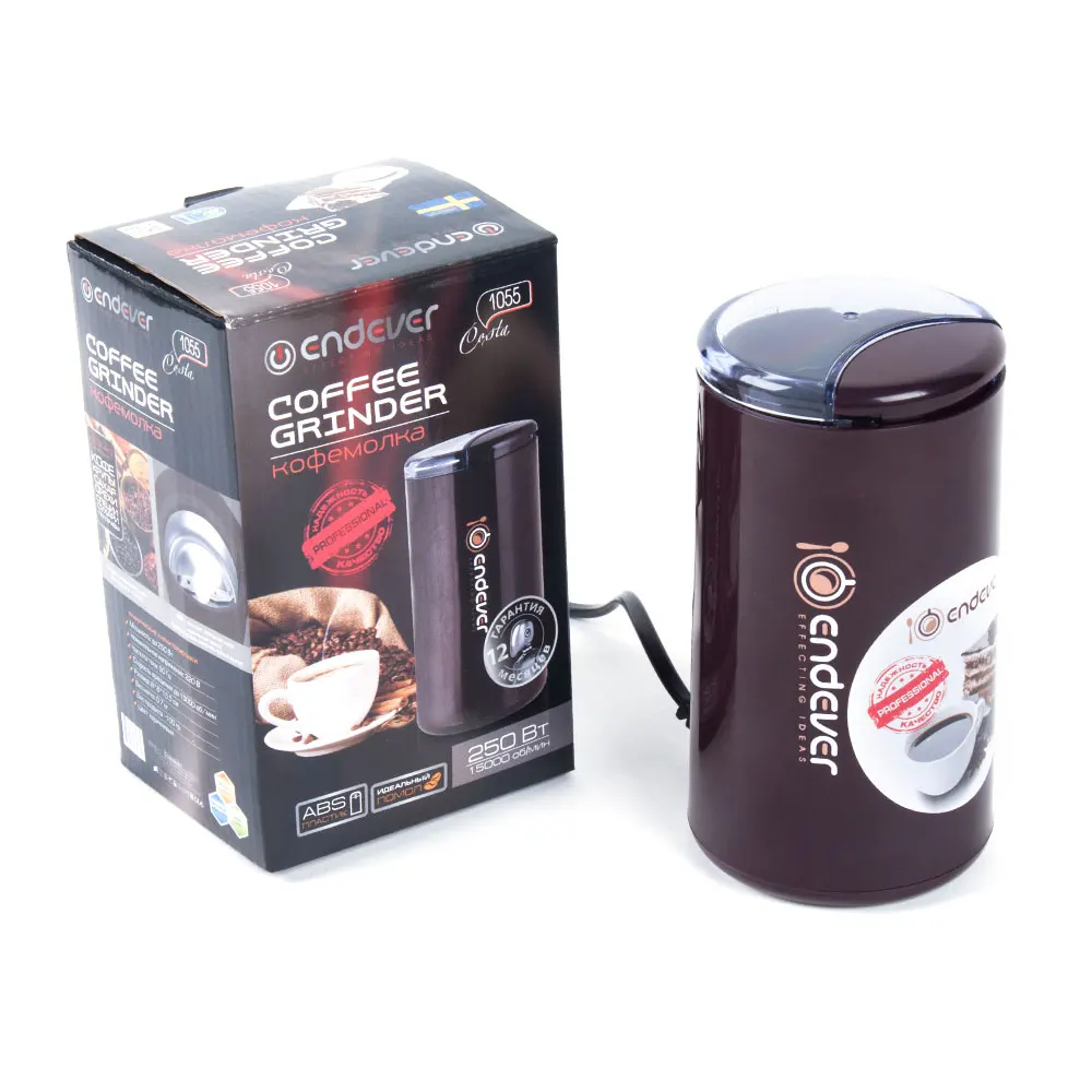 Кофемолка Endever Costa-1055 (Мощность 250 Вт, вместимость 100 гр, 15000 об/мин)