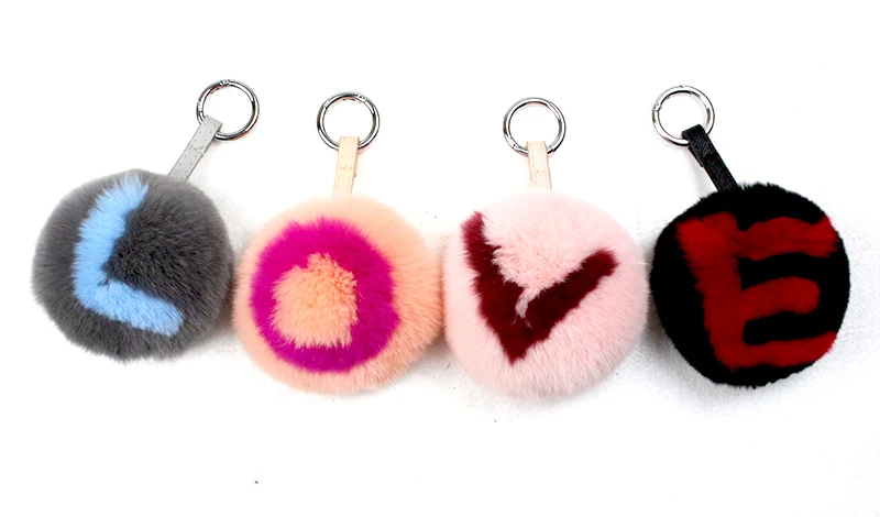 A-Z Letters Real Rabbit Fur Small 10Cm Ornament*