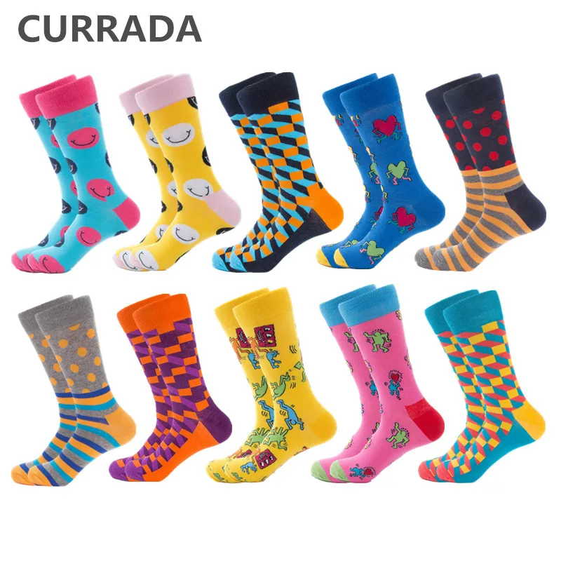 CURRADA 10 Pairs/lot Funny Men Socks Colorful Happy Creative Design Combed Cotton Man Sock Casual Novelty Compression Socks Men
CURRADA 10 Pairs/lot Funny Men Socks Colorful Happy Creative Design Combed Cotton Man Sock Casual Novelty Compression Socks Men