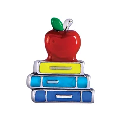 Apple и книги плавающие очаровательные подходящие медальоны FC0373 10 шт./лот |