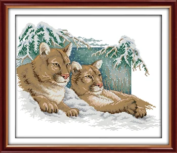 Pumas in the snow Counted Cross Stitch 11CT Printed 14CTCross Stitch DIY Chinese Cotton Cross-stitch Kit Embroidery Needlework
Pumas in the snow Counted Cross Stitch 11CT Printed 14CTCross Stitch DIY Chinese Cotton Cross-stitch Kit Embroidery Needlework