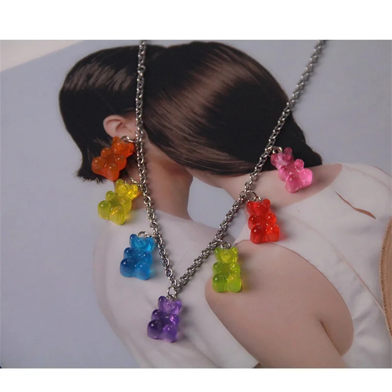 Cute Handmade 7 Colors Cartoon Bear Stainless Steel Pendant Necklace Candy Color Animal Necklace for Women Gift Girl Jewelry
Cute Handmade 7 Colors Cartoon Bear Stainless Steel Pendant Necklace Candy Color Animal Necklace for Women Gift Girl Jewelry