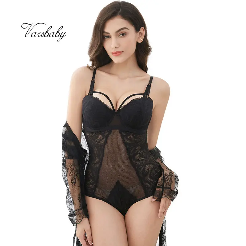 Varsbaby sexy one-piece underwear gather lace thick cup beauty back bra set+robe+thongs 3 pcs
Varsbaby sexy one-piece underwear gather lace thick cup beauty back bra set+robe+thongs 3 pcs