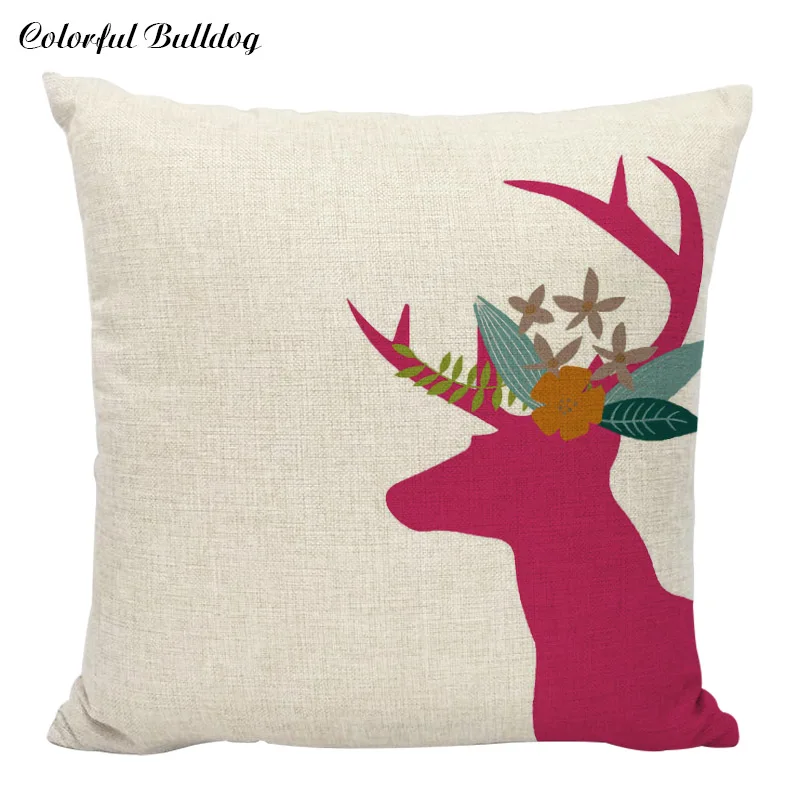 Colorful Bulldog Geometric Background Deer Antlers Pillow Print Case Sofa Waist Throw Cushion Cover Home Decor Gift High Quality
Colorful Bulldog Geometric Background Deer Antlers Pillow Print Case Sofa Waist Throw Cushion Cover Home Decor Gift High Quality