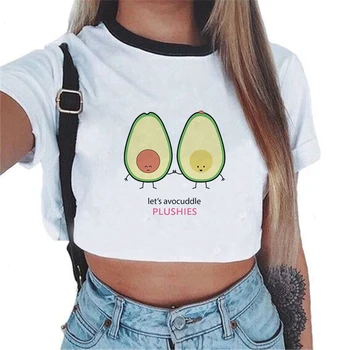 Summer korean style women Avocado Printed T-shirts Fashion casual kawaii t shirt O neck Vogue white Tees Hipster Crop Top Girls
Summer korean style women Avocado Printed T-shirts Fashion casual kawaii t shirt O neck Vogue white Tees Hipster Crop Top Girls