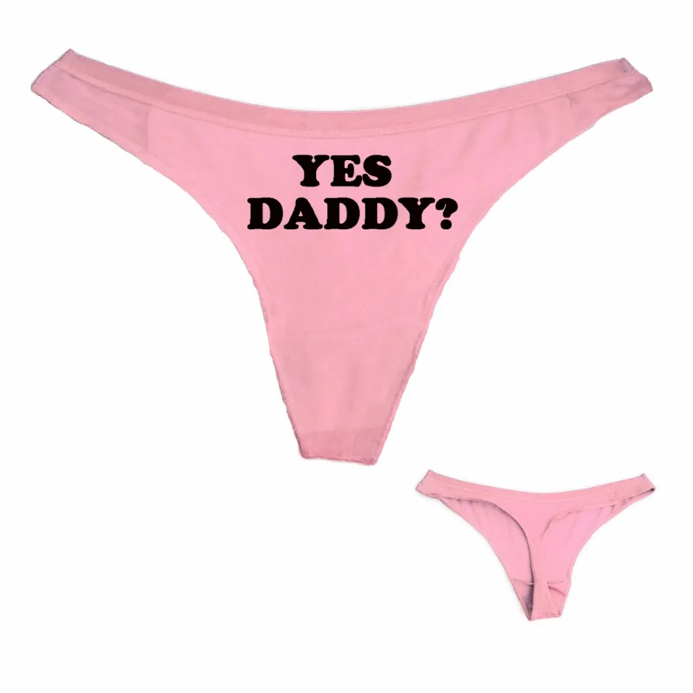 Dong King Lady Sexy Thong Panties YES DADDY Letter Print Funny Women Cotton T Underwear White Black Pink Free Shipping
Dong King Lady Sexy Thong Panties YES DADDY Letter Print Funny Women Cotton T Underwear White Black Pink Free Shipping