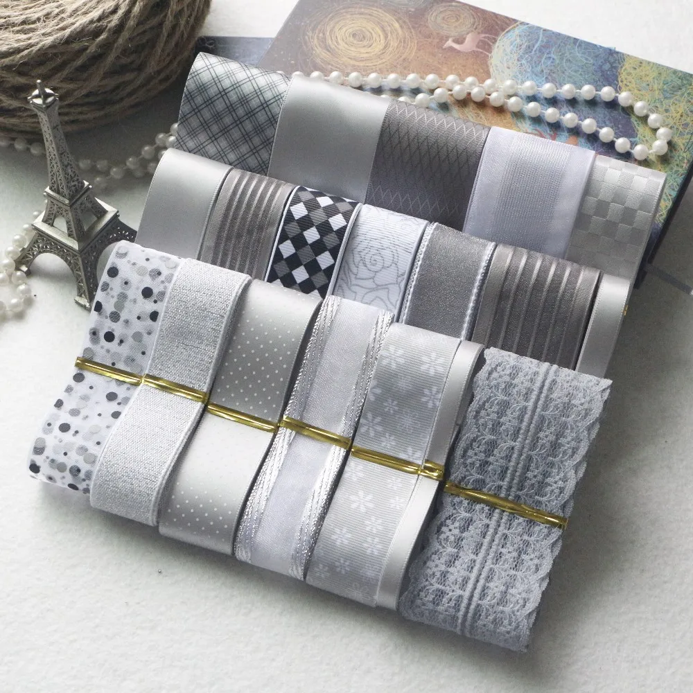 High Quality Silver Gray Grosgrain Ribbon Set For Diy Handmade Accessories Materials Wedding Fita Double Face Ribbons Tape
High Quality Silver Gray Grosgrain Ribbon Set For Diy Handmade Accessories Materials Wedding Fita Double Face Ribbons Tape