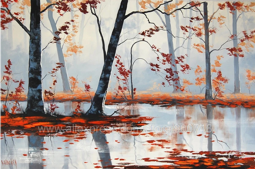 Large Red Fall Leaves Autumn Trees Painting Commissioned River Landscape Art Home Decoration Living Room Wall Pictures b
Large Red Fall Leaves Autumn Trees Painting Commissioned River Landscape Art Home Decoration Living Room Wall Pictures b