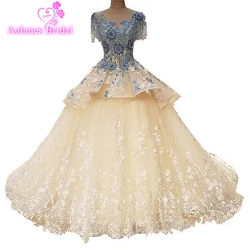 Gorgeous Sheer Ball Gown Wedding Dresses 2017 Puffy Lace Beaded Applique White Sleeveless Arab Wedding Gowns robe de mariage
Gorgeous Sheer Ball Gown Wedding Dresses 2017 Puffy Lace Beaded Applique White Sleeveless Arab Wedding Gowns robe de mariage