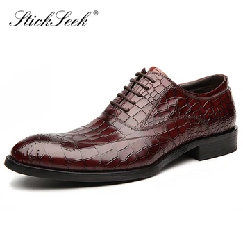Luxury Designer Patent Leather Formal Dress Brogues Shoes Round Toe Men's Handmade Alligator Pattern Oxfords For Male SG174
Luxury Designer Patent Leather Formal Dress Brogues Shoes Round Toe Men's Handmade Alligator Pattern Oxfords For Male SG174