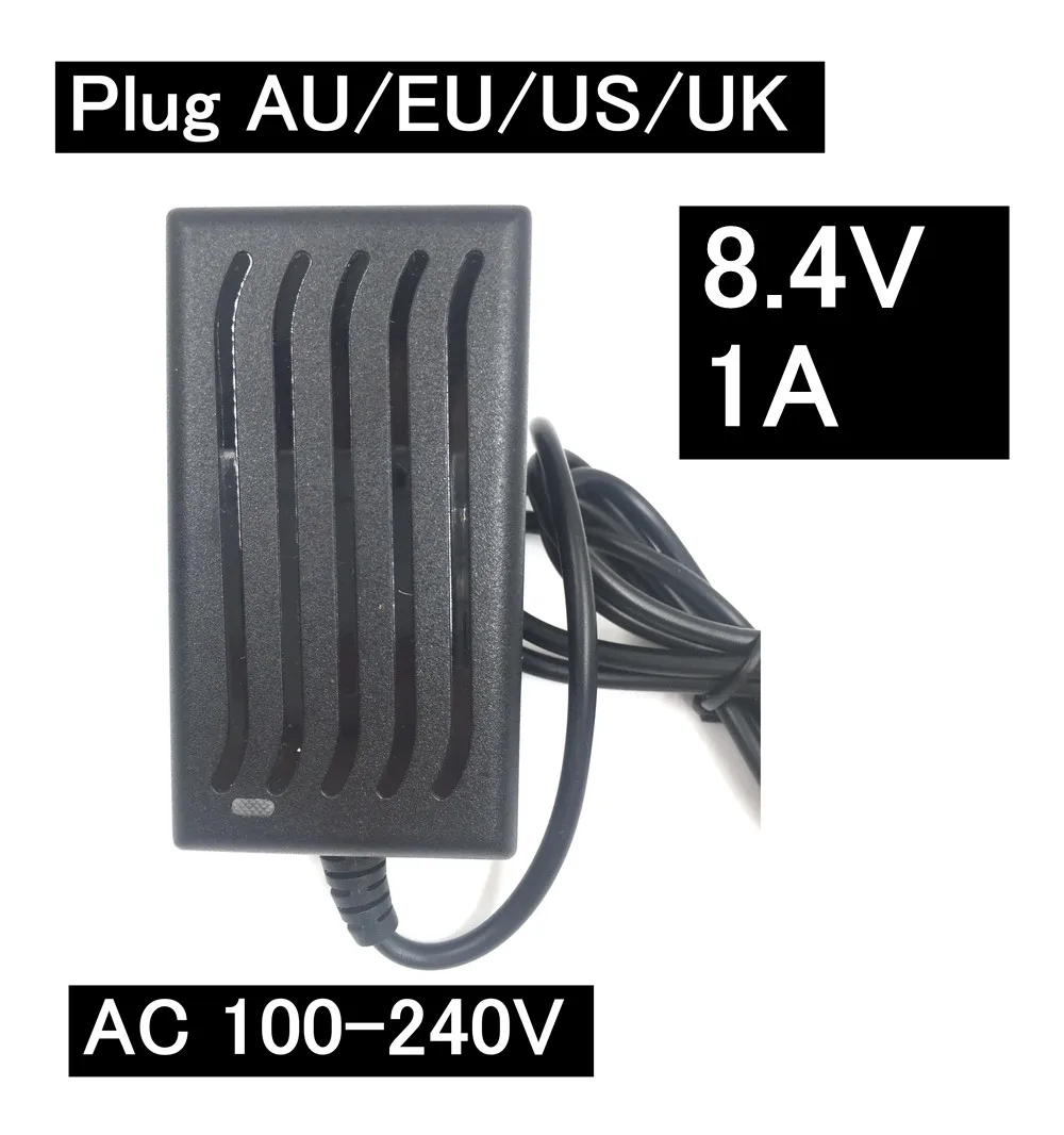 8.4V 7.4V 1A 18650 Lithium battery charger 5.5mm*2.1 Portable Charger EU/AU/US/UK Plug
8.4V 7.4V 1A 18650 Lithium battery charger 5.5mm*2.1 Portable Charger EU/AU/US/UK Plug