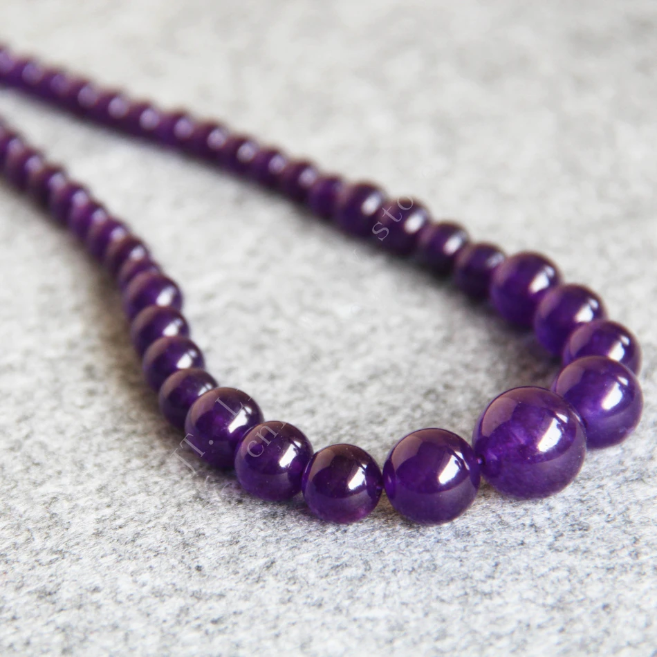 6-14mm Purple Crystal Chalcedony Round Shape Necklace 18'' Women Fashion Beautiful Jewelry Making Design
6-14mm Purple Crystal Chalcedony Round Shape Necklace 18'' Women Fashion Beautiful Jewelry Making Design
