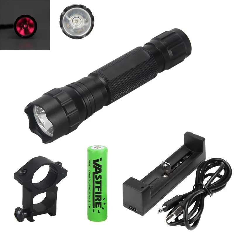 501B Hunting Flashlight Torch 3W 940nm Night Vision+18650+mount+Charger+Pressure Switch To be used with Night Vision Device
501B Hunting Flashlight Torch 3W 940nm Night Vision+18650+mount+Charger+Pressure Switch To be used with Night Vision Device