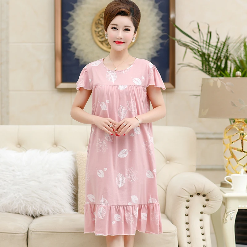 Sexy Nightwear Summer Knitted Cotton Women Night Gown Short Sleeve Casual Thin Loose Sleepwear Women Night Dress
Sexy Nightwear Summer Knitted Cotton Women Night Gown Short Sleeve Casual Thin Loose Sleepwear Women Night Dress
