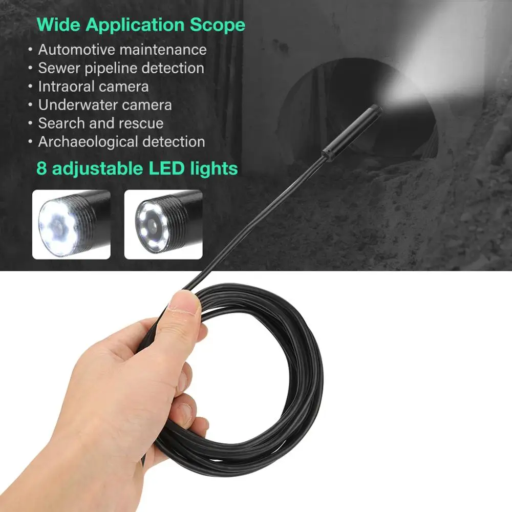Inspection Camera F150 1200P 8LED WiFi Endoscope 2MP HD Borescope USB Inspection Camera IP68 Waterproof Industrial endoscope
Inspection Camera F150 1200P 8LED WiFi Endoscope 2MP HD Borescope USB Inspection Camera IP68 Waterproof Industrial endoscope