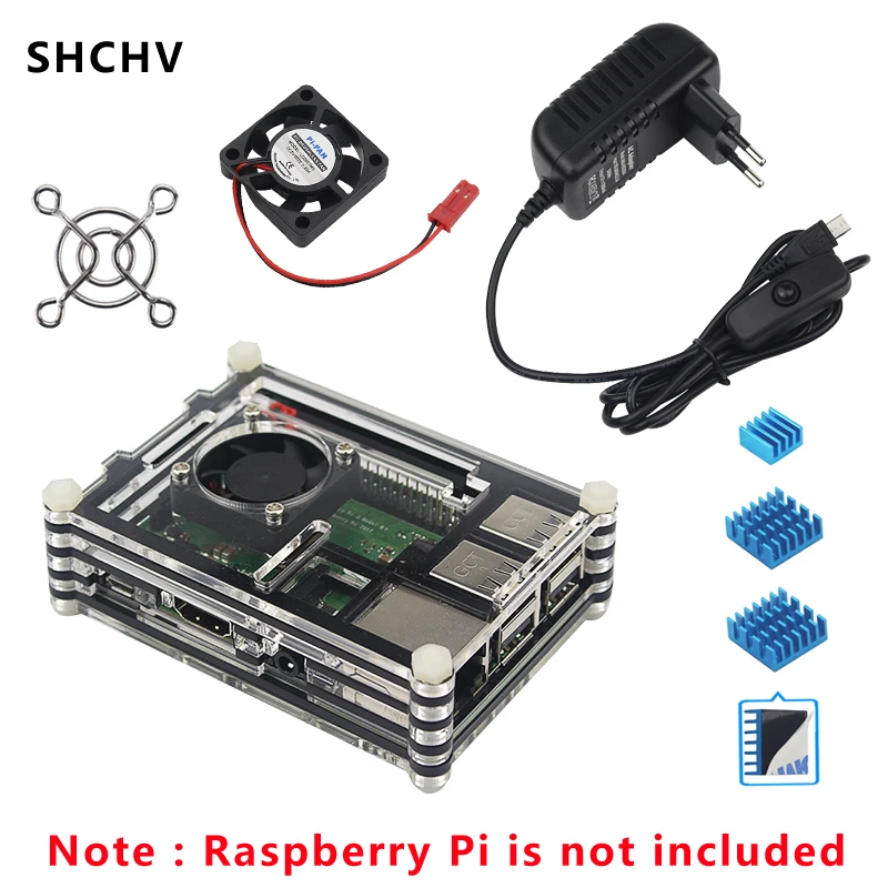 For Raspberry Pi 3 9-layer Acrylic Case+3A Power Adapter Supply+Cooling Fan+Heat Sink for Raspberry Pi 3B Plus Enclosure Box
For Raspberry Pi 3 9-layer Acrylic Case+3A Power Adapter Supply+Cooling Fan+Heat Sink for Raspberry Pi 3B Plus Enclosure Box