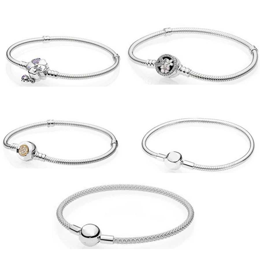 100% 925 Sterling Silver Classic Gem Star Snowflake Rose Gold Snake Bone Basic Pandora Bracelet Original Women Wedding Jewelry
100% 925 Sterling Silver Classic Gem Star Snowflake Rose Gold Snake Bone Basic Pandora Bracelet Original Women Wedding Jewelry