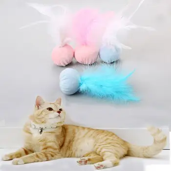 Pet Toy for Cats, Cute Plush Colorful Rolling Ball with Feathers, Blue/Light Red Let The Pet Grow Up Healthy
Pet Toy for Cats, Cute Plush Colorful Rolling Ball with Feathers, Blue/Light Red Let The Pet Grow Up Healthy