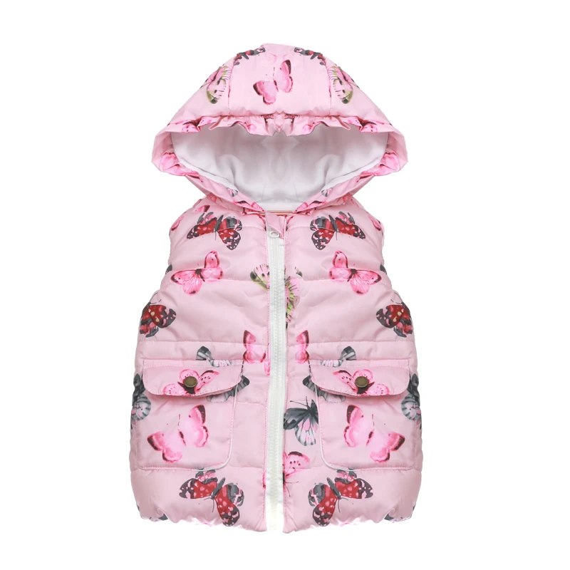 Girls Vests Autumn/Winter Fashion Butterfly Printed Hooded Children Waistcoat Pink Princess Costume For Kids Warm Coat Outerwear
Girls Vests Autumn/Winter Fashion Butterfly Printed Hooded Children Waistcoat Pink Princess Costume For Kids Warm Coat Outerwear