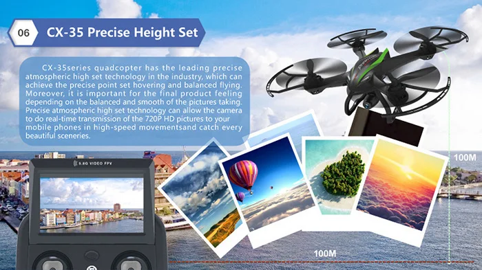 Cheerson CX - 35 5.8G FPV HD 720P CAM 2.4GHz 4CH 6 Axis Gyro Quadcopter High Hold Mode