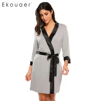 Ekouaer Women Soft Robe Sleepwear Kimono Bathrobe Lightweight 3/4 Sleeve Sleepwear Femme Spa Robe Wedding Bride Bridesmaid Robe
Ekouaer Women Soft Robe Sleepwear Kimono Bathrobe Lightweight 3/4 Sleeve Sleepwear Femme Spa Robe Wedding Bride Bridesmaid Robe