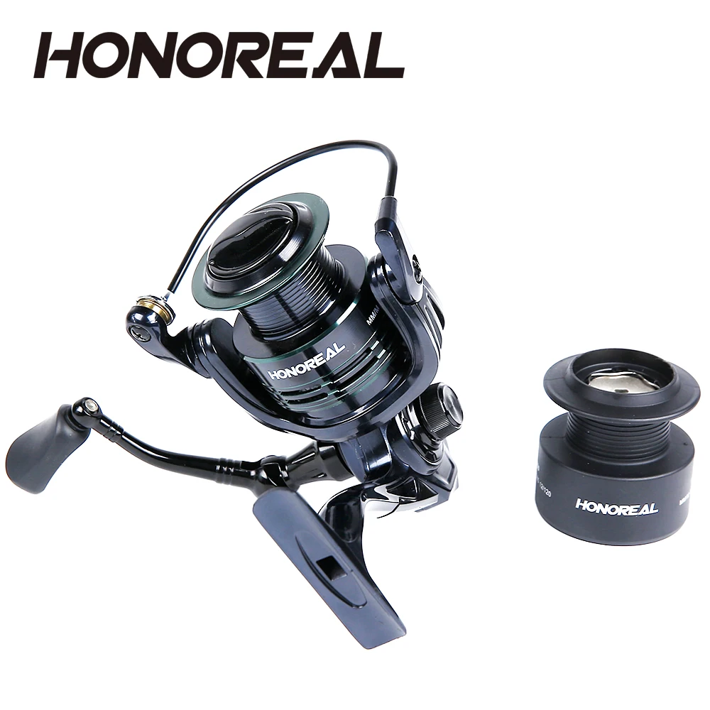 

HONOREAL 4000 Aluminum Spool 9+1 BB Spinning Fishing Reel With Free Spare Graphite Spool For Freshwater And Saltwater