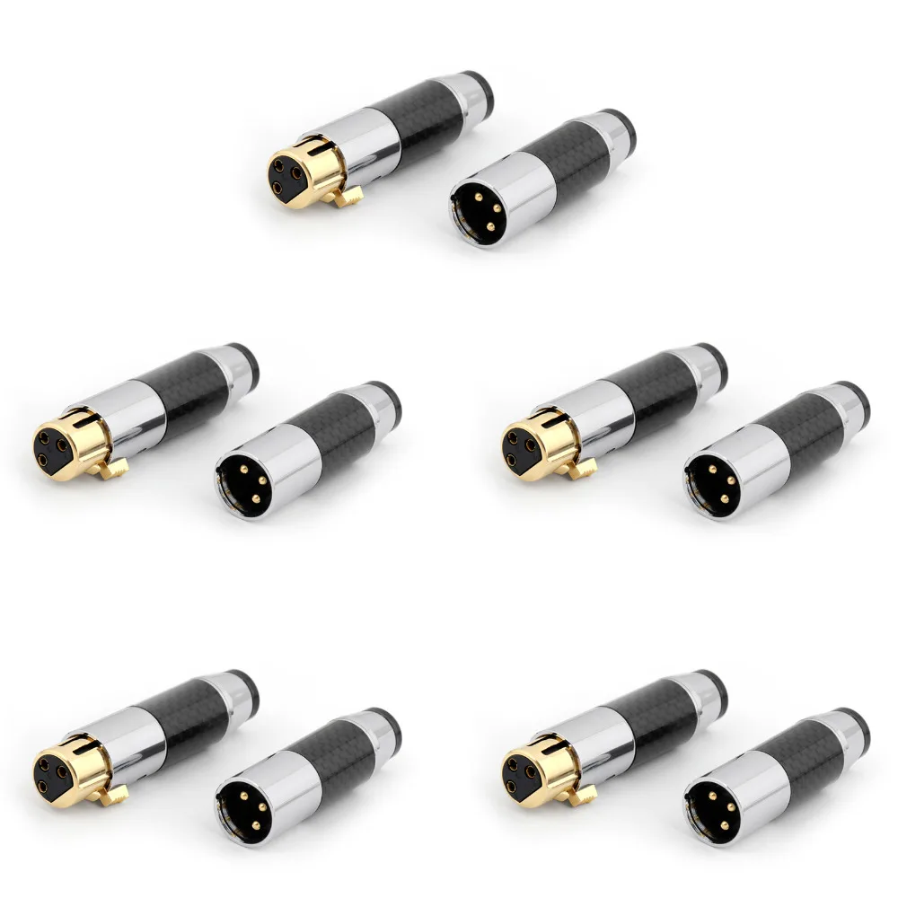 Areyourshop 5Set Gold Plated Carbon Fiber XLR Plug Connector HiFi Audio 3Pin M & F Black
Areyourshop 5Set Gold Plated Carbon Fiber XLR Plug Connector HiFi Audio 3Pin M & F Black