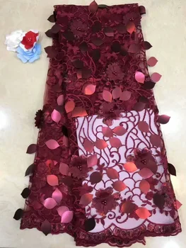 French Net Lace Fabric 2019 Latest african guipure lace fabric with 3 d embroidery mesh tulle wine red cord Sequins lace fabric
French Net Lace Fabric 2019 Latest african guipure lace fabric with 3 d embroidery mesh tulle wine red cord Sequins lace fabric