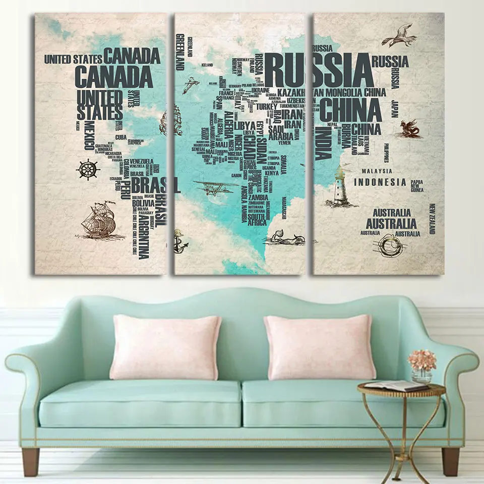 Canvas Painting Artwork Home Decor 3 Pieces Modern Canvas Printed Blue World Map Poster Wall Art Landscape Pictures Framework 
Canvas Painting Artwork Home Decor 3 Pieces Modern Canvas Printed Blue World Map Poster Wall Art Landscape Pictures Framework