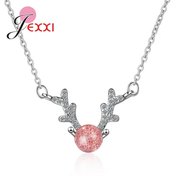 Femme 925 Sterling Natural strawberry crystal stag antler necklace female forest clavicle chain simple student stone pendant
Femme 925 Sterling Natural strawberry crystal stag antler necklace female forest clavicle chain simple student stone pendant