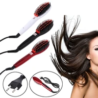 KEMEI High Quality Hair Straightener Brush Electric Comb Massager Iron Ceramic Styling EU New Beauty Tool Personal Appliance image