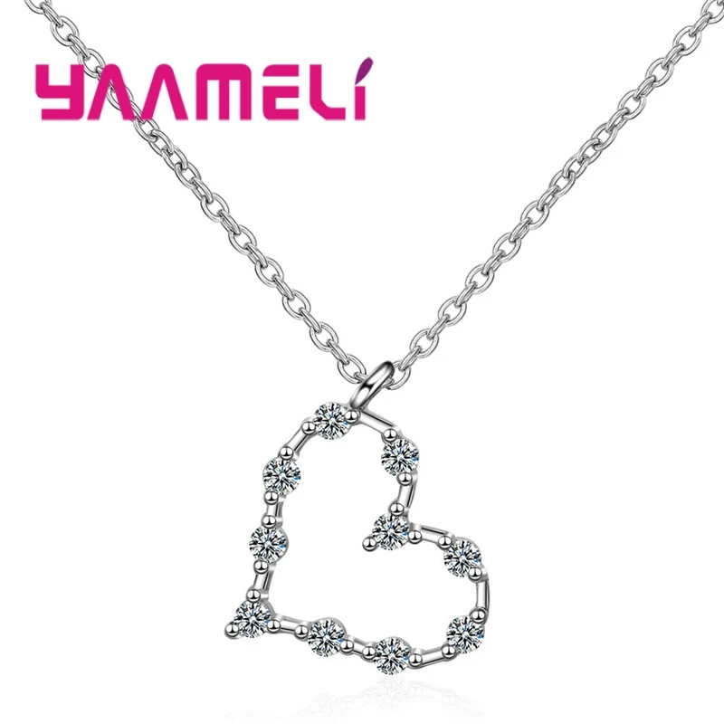 Classic Queen Temperament Romantic Heart Charm White AAA+ Crystal 925 Silver Necklace For Women Femme Precious Valuable Jewelry
Classic Queen Temperament Romantic Heart Charm White AAA+ Crystal 925 Silver Necklace For Women Femme Precious Valuable Jewelry