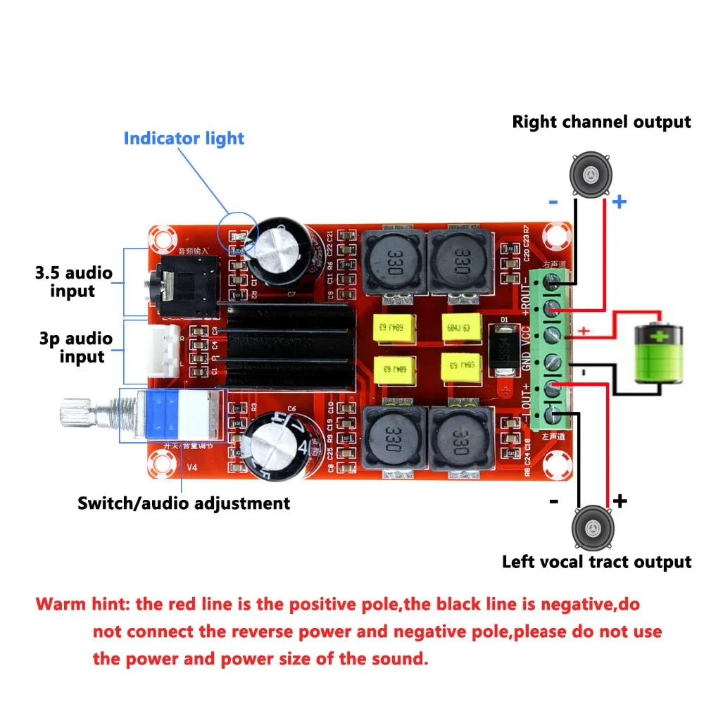 TPA3116 2*50W High End Digital Power Amplifier Board D2 DC24V Dual Channel Stereo Power Amplifier Board XH-M189
TPA3116 2*50W High End Digital Power Amplifier Board D2 DC24V Dual Channel Stereo Power Amplifier Board XH-M189