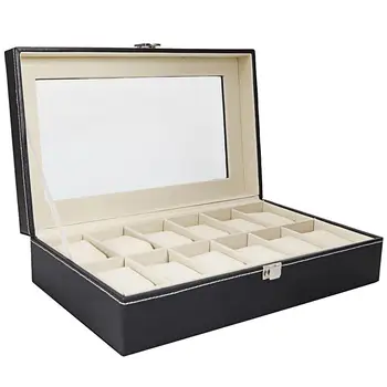 12 Grid Leather Suitcase Case Display Storage Box Watch Storage Box Case Watch Bracket Clock Watch Clock Box Black
12 Grid Leather Suitcase Case Display Storage Box Watch Storage Box Case Watch Bracket Clock Watch Clock Box Black