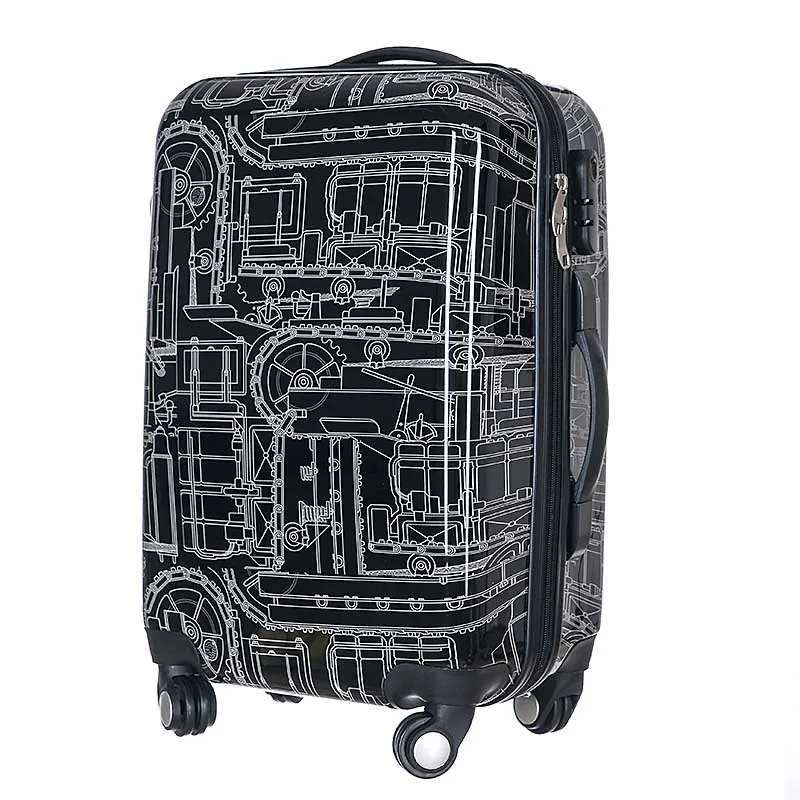LeTrend Creative black pattern Rolling Luggage Spinner 24 inch Suitcase Wheels 20 inch Women Cabin Trolley Travel Bags Trunk
LeTrend Creative black pattern Rolling Luggage Spinner 24 inch Suitcase Wheels 20 inch Women Cabin Trolley Travel Bags Trunk