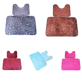2Pcs/set Bath Non-Slip Mat Toilet Contour Cover Rug Bathroom Floor Stone Pattern 
2Pcs/set Bath Non-Slip Mat Toilet Contour Cover Rug Bathroom Floor Stone Pattern