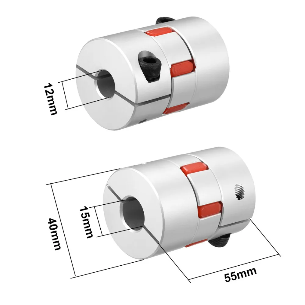 UXCELL Hot Sale 1PCS L55xD40 Servo Stepped Motor M6 12mm to 15mm Shaft Coupling Bore Flexible Coupler Joint Wear Resistant
UXCELL Hot Sale 1PCS L55xD40 Servo Stepped Motor M6 12mm to 15mm Shaft Coupling Bore Flexible Coupler Joint Wear Resistant