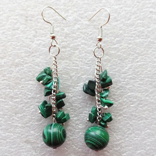 1Pair Lovely Freeform Natural Malachite Chip&10mm Man-made Malachite Bead Earrings for women girl
1Pair Lovely Freeform Natural Malachite Chip&10mm Man-made Malachite Bead Earrings for women girl