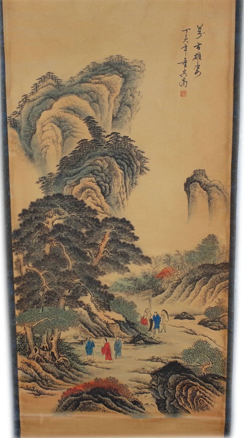 Hand-painted Chinese paintings, long axis of Landscape Figure painting, the ancient Chinese fairy collection
Hand-painted Chinese paintings, long axis of Landscape Figure painting, the ancient Chinese fairy collection